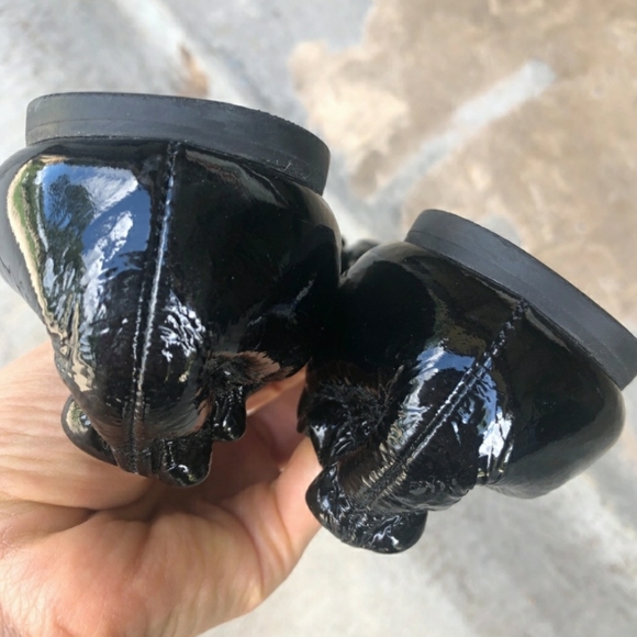 Tory Burch Reva Black Patent Logo Flat Cinch 8 - Picture 9 of 10